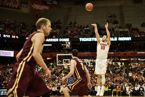 Senior guard Trevor Cooney shot 1-of-3 from 3-point land on Saturday night. He's still being guarded tightly but is better at handling it.