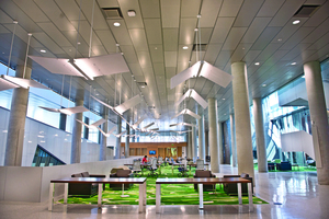 Dineen Hall, the building that houses Syracuse University's College of Law, has state-of-the-art facilities featuring sustainable technologies.