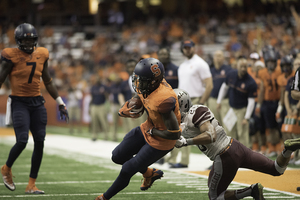 Ervin Philips tied a program record for catches in a game with 14 against Colgate.