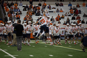 David Lipka (No. 20) scored a goal for Syracuse in its easy win over in-state rival Hobart.