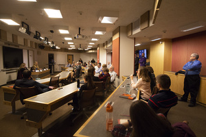 More than 20 faculty members attended a forum in Hinds Hall to discuss their goals for the iSchool’s next dean. 