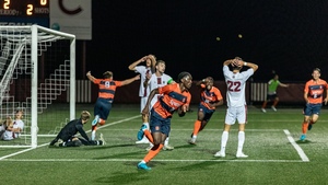 Chimere Omeze scored a game-winning goal in the 70th minute to boost Syracuse to a 2-1 victory over Providence, SU's third win in a row.
