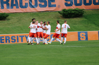 The Orange celebrates a score early on. 