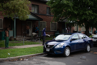 Residents came out of their houses to watch the protesters march.