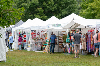 Vendors from across the Syracuse area set up tents at the Golden Harvest Festival in Baldwinsville, NY for visitors to peruse. The 44th year of this festival brought out lots of different types of products and goods for purchase by the public. 